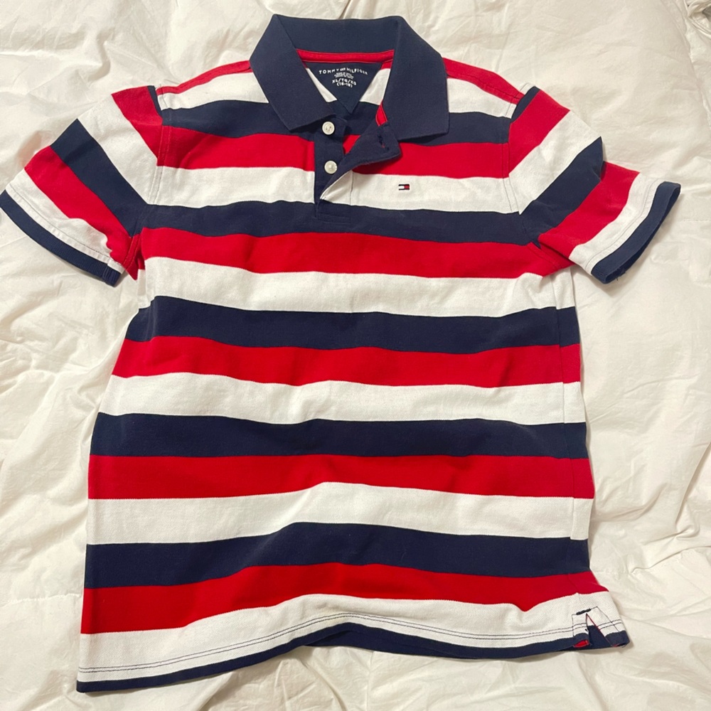 Tommy Hilfiger Kids Polo - Red, White, Navy Stripes